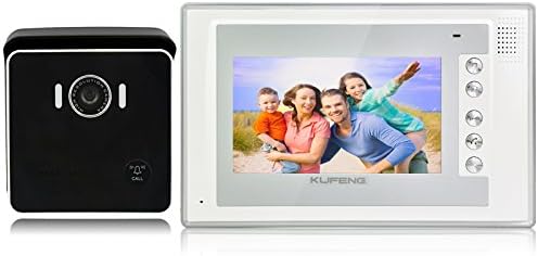 KUFENG 7 Inch Wired Doorbell Digital Intercom Kit Security Camera Interphone Door Phone Video Night Vision Entry System KD701 (Black)