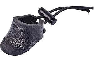 BDKMMS Archery Finger Tab, Thickened Cowhide Archery Thumb Ring Ergonomic & Adjustable Finger Protection for Shooting Practice Gear