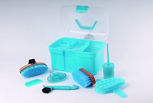 Harlequin Kit de pansage Complet à Code Couleur pour Enfant avec Caisse de Transport Bleu Clair Taille Unique