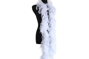 TZCIN 2 m/2 m Federboa, weiße Federboa, Verkleidung, Cosplay, Kostüm, Partyzubehör, DIY-Handwerk, Federschal für Partys, Festivals, Tanzen, Hochzeit, Stolz, Junggesellinnenabschied, Halloween, Weihnachten