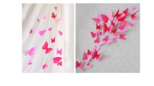 Butterme 12pcs Schöne 3D-Schmetterling Wandaufkleber Removable DIY Dekorationen Kunst-Dekor-Crafts-Wand-Aufkleber - 4