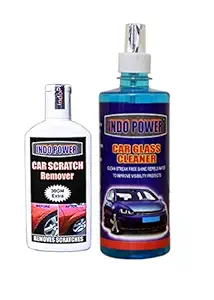 INDOPOWER CAR Glass Cleaner 500ml+ Scratch Remover 100gm.