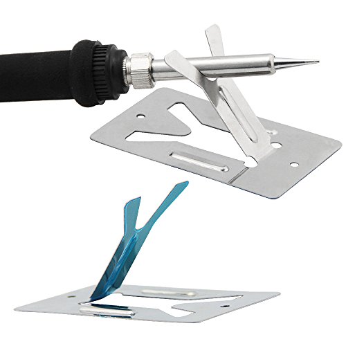 ZILONG 6-in-1 Lötkolben Set 220V 60W Lötkolben Kit Lötgriff mit Einstellbarem Temperaturbereich von 200 °C – 450°C，inkl. Lötkolben, Lötzinn, Metallständer(Biegbar), Entlötpumpe, 5 Lötspitzen, Pinzette(Antistatisch), Reinigungsschwamm, Ideal für Schweißen, Reparaturen auf der Leiterplatte - 6