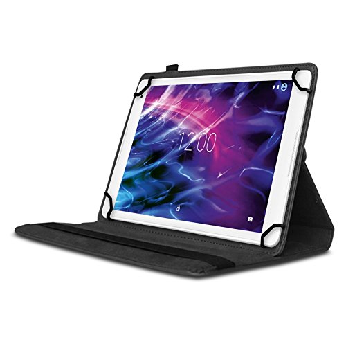 Medion Lifetab X10311 P9702 X10302 P10400 P10506 P10505 Tablet Universal Tablet Schutzhülle aus hochwertigem Kunstleder Hülle Tasche Standfunktion 360° Drehbar in der Farbe Schwarz Cover Case von UC-Express - 2