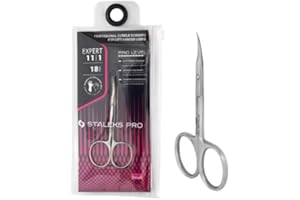 STALEKS PRO by Natury Nails Professional Left Handed Cuticle Scissors Ergonomic Rings Stainless Steel Expert 11/1