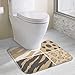 Produktbild Hoklcvd Animal Print U-Shaped Toilet Floor Rug Non-Slip Toilet Carpets Shower Mat