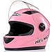 Produktbild Motorradhelm für Herren und Damen, Vollabdeckung, Off-Road-Mototive, 4 Jahreszeiten, Rennhelm, transparente Gläser, F10 pink, Transparent lens