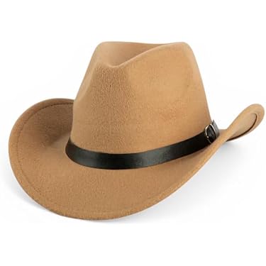 Classic Wide Brim Felt Hat - Tan with Black Band Gambler Hat in Camel Felt — Wide Brim Fedora — Western Boho  main image 4