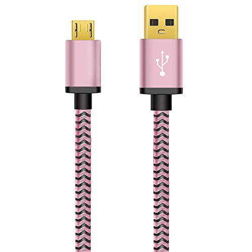 Micro USB Kabel Nylon, BeneStellar (3 Pack 0,9m) High Speed USB 2.0 A Male auf Micro B Synchronisations und Ladekabel für Android, Samsung, Huawei, HTC, Sony, Nexus, Xiaomi und mehr (Rosa 0,9m) - 4