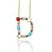 Produktbild Damen Halskette,Mode Einfach Metall Halskette Imitation Bohren Persönlichkeit Künstliche Edelsteine Kristall Buchstaben D Anhänger Schlüsselbein Kette Kurze Halskette Wild Schmuck Geschenk