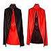 Produktbild ShineGown Schwarz und Rot Halloween Cape Umhang Kapuzenmuetze Reversible Unisex Devil Vampire Wizard Lange Erwachsene Kinder Cosplay Cloaks Fairytale Hero Kostuem Robe Masquerade