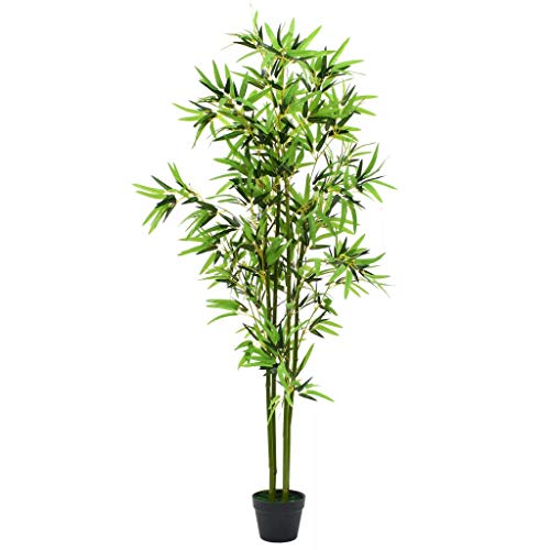 vidaXL Planta Bambú Artificial con Maceta 175cm Verde Decoración Hogar Flores