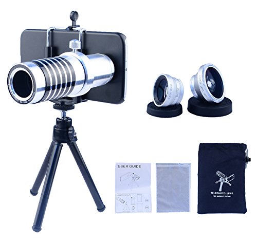 spécifications Apexel Kit objectif d'appareil photo avec 14 x Telephoto/Fisheye/objectif grand Angle/Macro, Mini trépied, support universel et Coque arrière rigide pour Samsung Galaxy-S6 bord
