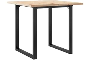 vidaXL Mesa de Comedor Marco O Madera Maciza Pino y Acero 80x80x75,5cm