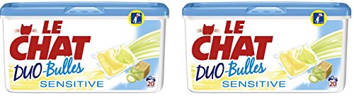 Preisvergleich Produktbild Le Chat Sensitive Waschmittel, 20 Einzeldosen, 2 Pack