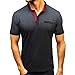 Produktbild Herren Kurzarm Tops,Gradient Streifen Spleißmuster Bluse Lässige Mode Revers Kurzarm Hemd Sportlich Oberteile Tunika Basic Fitness T-ShirtSchwarz,M