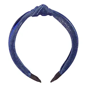 Amazon Brand - Solimo Womens Hair Band with Glitter, Blue