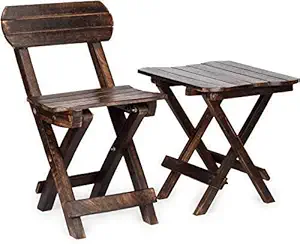 HOUSE OF DREAMS Handicrafts Beautiful Wooden 100% Good Antique Folding Chair & Table Set for Kids for Home Decoration Living Room Small Chair and Table Home Decor (Antique 1. Chair & 1. Table)