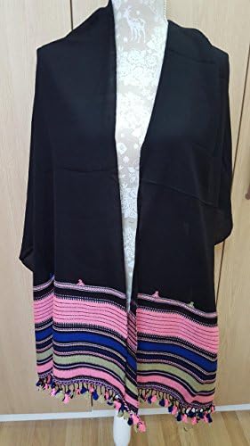 Hand Woven/Hand Embroidered Shawl/Overs Size Scarf from ORGANIC Cotton - Extra SOFT