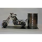 Stiftehalter Motorrad Metall Steampunk Schreibtisch Büro Geschenk-Idee Biker Geschenk