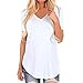 Produktbild Tank Top Damen Tops Damen Sommer DAY.LIN Frauen Kurzarm V-Ausschnitt Unregelmäßiger Saum Lose Casual Tee T-Shirt Tops (Weiß, 2XL)