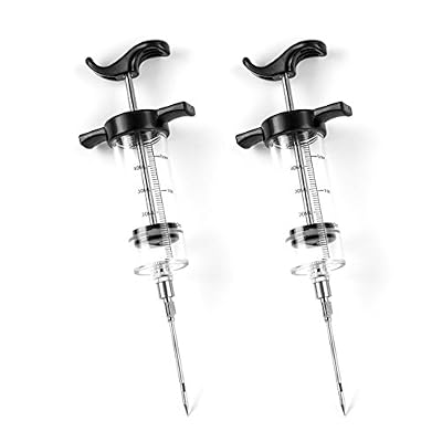 Lantelme Lot de 2 verres Barbecue – Marini Seringue 50 ml avec seringue en acier inoxydable 2 ouvertures