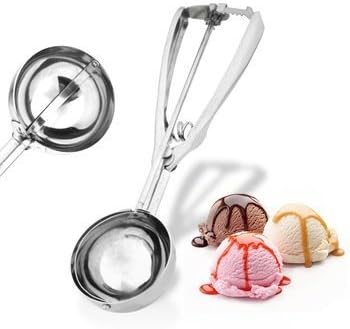 6cm Stainless Steel Ice Cream Scoop Spring Handle Ice Cream Mashed Potato Cookie Scoop Spoon Cooking Tools