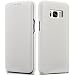 Produktbild Mobiskin Samsung Galaxy S8 Tasche | Case mit Echt-Leder Außenseite für S 8 (SM-G950) | Schutz-Hülle seitlich aufklappbar | Ultra-Slim Cover | dünne Handy-Hülle | Etui | Weiß