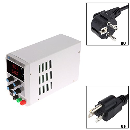 KKmoon 0-30V 0-5A Mini Fuente de Alimentaci  n Regulado Laboratorio Digital DC Ajustable Salida de Tensi  n Actual STP3003 EU Plug