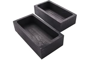 Smallterm 2 Pieces 1 KG Graphite Ingot Mold Crucible Mould for Melting Casting Refining Gold Silver Metal Aluminum Copper Brass