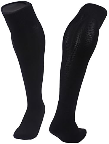 Lian LifeStyle Girl's 1 Pair Knee High Sports Socks Solid for Baseball/Soccer/Lacrosse M(Black)