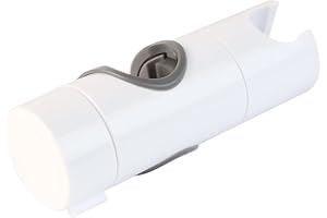 Hairstore White Matte Adjustable Shower Head for Slide Bar, Hand Shower Bracket Universal 20-25MM Head Guide Bracket Holder 360 Degree Rotation for Sprayers