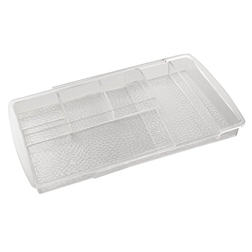 mDesign Ausziehbarer Kosmetik-Organizer für die Schublade für Waschtisch Schrank zum Aufbewahren von Makeup, Kosmetika – Durchsichtig - 3