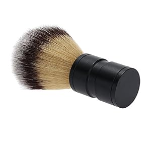 Anself 1pc Men's Nylon Shaving Brush Metal Aluminium Oxide Handle Razor Sets Male Beard & Face Cleaning Tool Black - Image 4