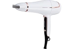 GRUNDIG Ionic Touch Control Hairdryer HD7880 | Lightweight White/Rose Gold Design |Powerful 2200W | 7 Adjustable Speed Settings| 8 Heat Settings Plus Cool Shot