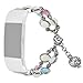 Produktbild bloatboy Mode Handgemachtes Leuchtend Uhrenarmband Für Fitbit charge 2 Watch, Verstellbares Armband Ersatzarmband Perlenarmband (Silber)