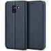 Produktbild BEZ® Hülle für Handyhülle Samsung J6, Hülle Kompatibel für Samsung Galaxy J6 2018 Tasche, Flip Case Cover Schutzhüllen aus Klappetui mit Kreditkartenhaltern, Ständer, Magnetverschluss, Blau Marine