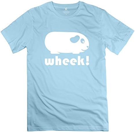 Simple Guinea Pig Wheek 100% Cotton Male T-Shirt SkyBlue Size L Print By Rahk