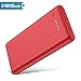 Produktbild QTshine Powerbank 24800mAh Externer Akku mit 2 USB Schnellladen Max 2,1A Ausgang, hohe Kapazität kompakt Akkupack für Smartphones und mehr (Rot)
