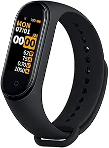 SHOPTOSHOP Smart Band Fitness Tracker Watch Heart Rate with Activity Tracker Water Resistant Body Functions Like Steps Counter, Calorie Counter, Heart Rate Monitor(Black)