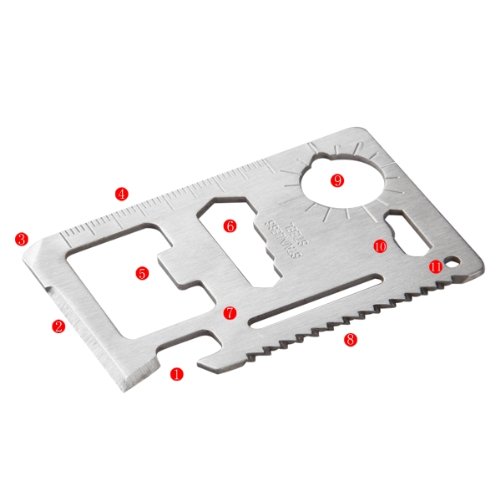 11in1 Powertool Mini Karte Werkzeug Edelstahl Überleben Multitool Säge Camping - 3