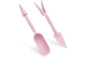 LuckyOpt Transplanting Tool Set, Plastic Soil Hole Puncher Seedling Extractor, Soil Transplanting Tool for Home Planting, Gardening Transplanting Tool for Indoor Outdoor Planting (pink)