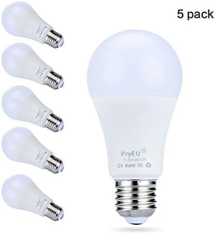 PryEU 11.5W LED Light Bulbs GLS E27 ES Edison Screw 980lm 2900K Warm White Non Dimmable 75-100W CFL Incandescent Replacement Pack of 5