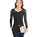DSD03 2015 The New Splice Lace Office Long-sleeved T-shirt Thin Blouses (S, BLACK)