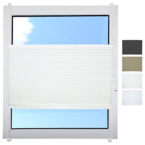 Plissee Faltstore Faltrollo, Auswahl: 75 x 130 cm weiß - creme