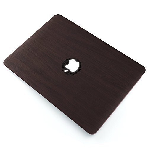 iDOO MacBook Schutzhülle / Hard Case Cover Laptop Hülle [Für MacBook Air 13 Zoll: A1369/A1466] – matt, Dunkles Holz - 3
