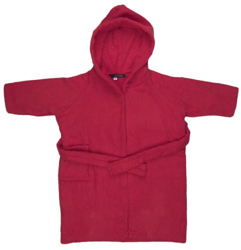 BR1203R CozyBear Red Towelling Bath Robe - age 1 to 2 years