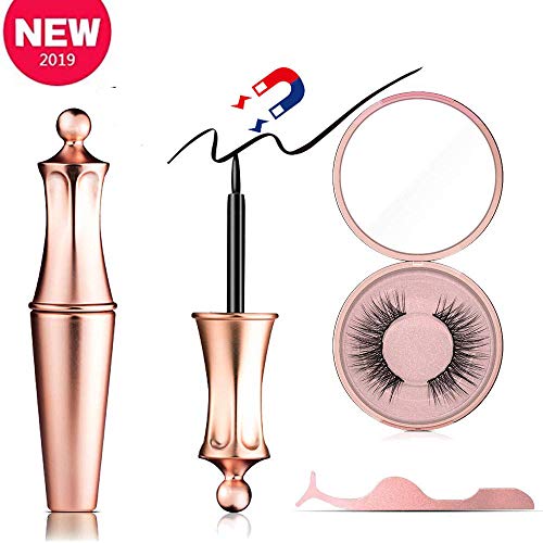 Ciglia Magnetiche con Eyeliner Magnetico, Impermeabile Liquido Eye Liner Pen Magnetico, 3D Naturali Ciglia Finte Magnetiche Riutilizzabili Ciglia Finte Con 5 Magneti