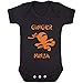 Ginger Ninja Baby Vest. (0-3 months, Black Vest - Orange Vinyl)