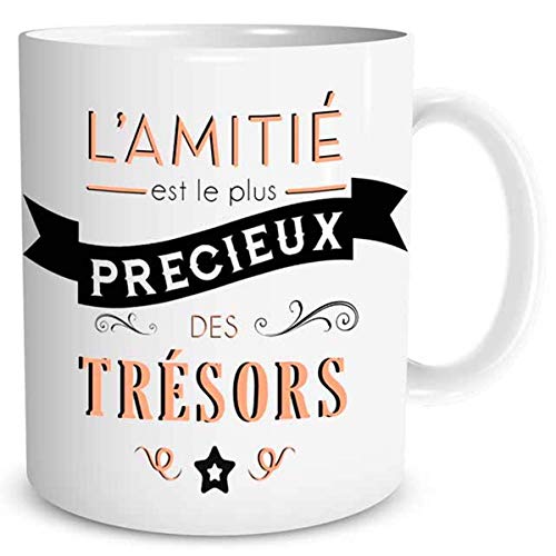 Amour Passion Tazón de cerámica 'la Amistad EST le Plus Précieux Des trésors'
